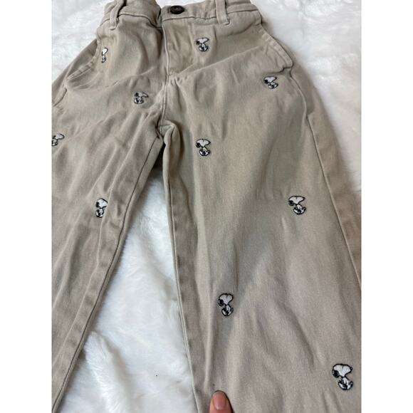 Janie and Jack Peanuts Snoopy Straight Leg Embroidered Khaki Pants Kids 3 *good* - Picture 11 of 13
